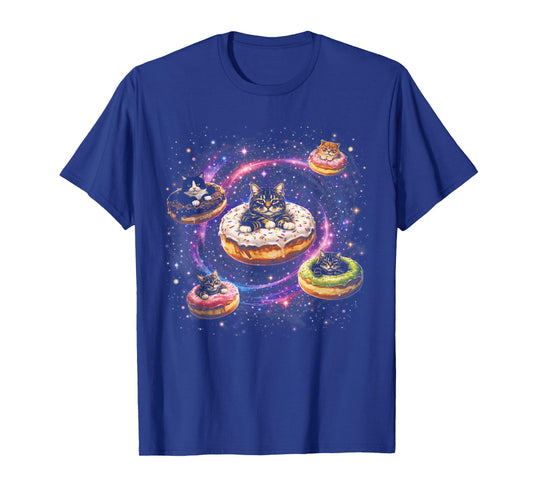 Cat Donut 90s Vintage Graphic Retro Cats in Space Tee T-Shirt
