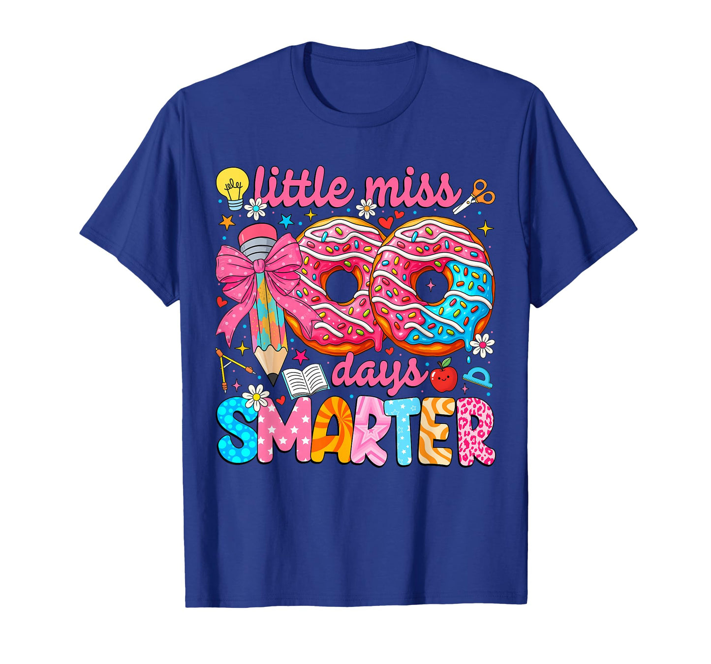 Little Miss 100 Days Smarter Kids Girls 100th Day of School T-Shirt