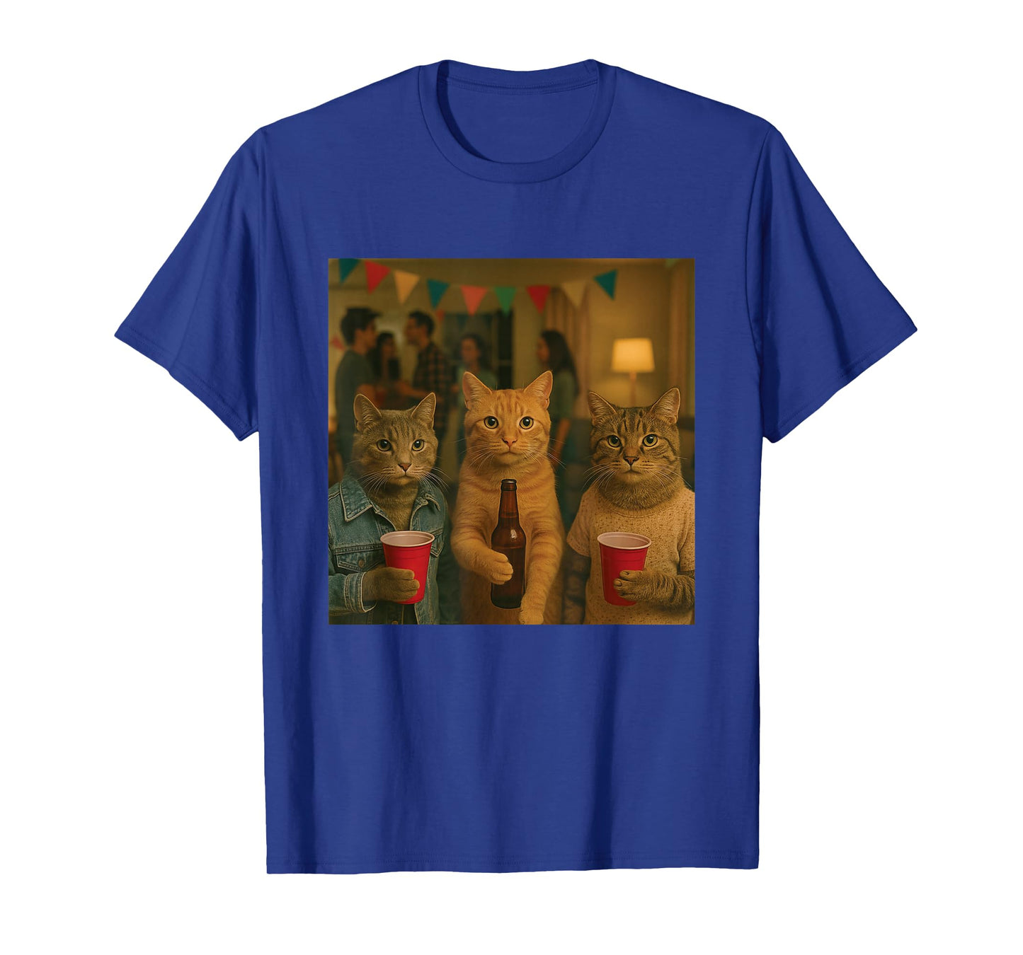 Funny Cat Party Cats Photo Funny Retro Vintage Aesthetic T-Shirt