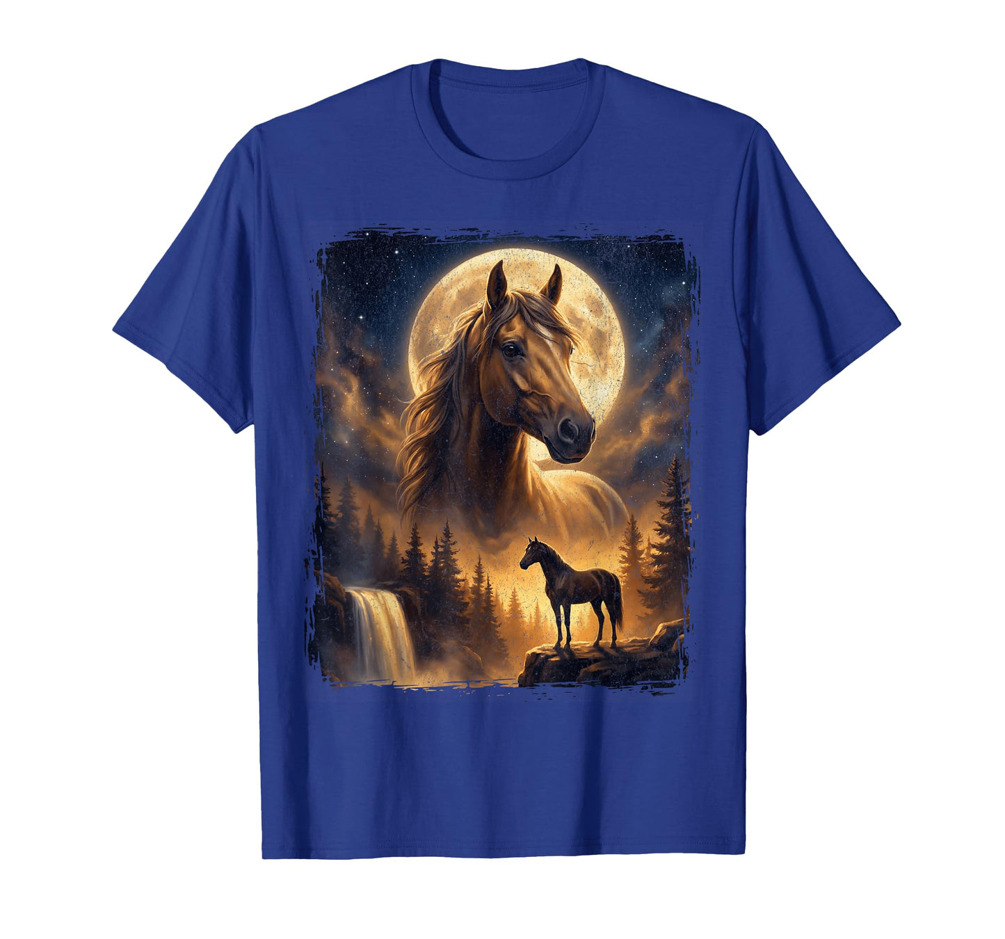 Mystical Retro Majestic Horse Spirit Animal Full Moon Nature T-Shirt