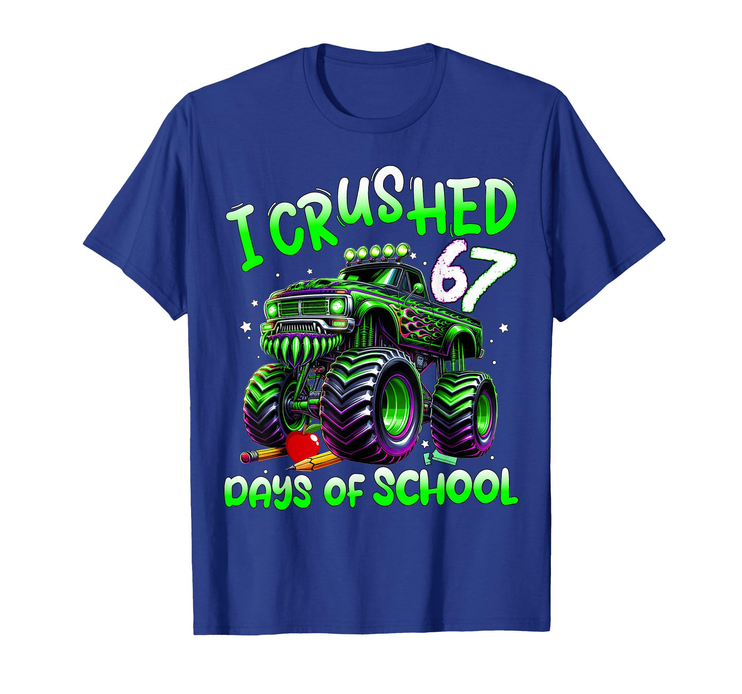 I Crushed 67 Days of School Monster Truck Funny 67 Meme Kids T-Shirt