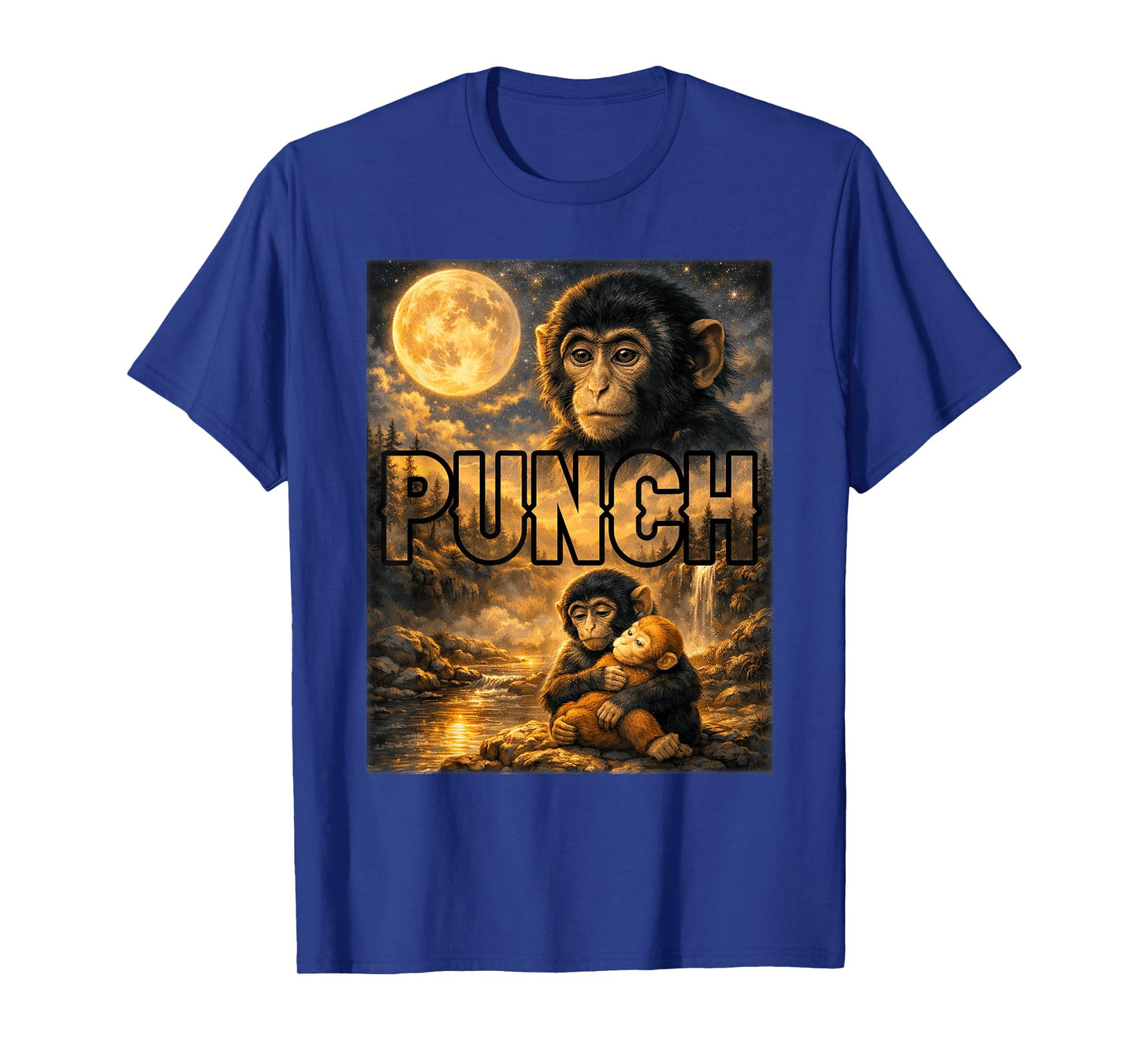 Punch The Monkey Cuddling Stuffed Animal Meme Viral Internet T-Shirt