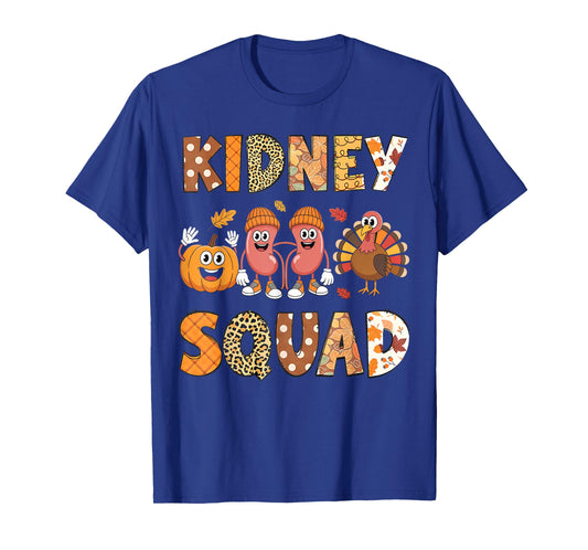 Kidney Squad Turkey Pumpkin Dialysis Nurse Thanksgiving T-Shirt