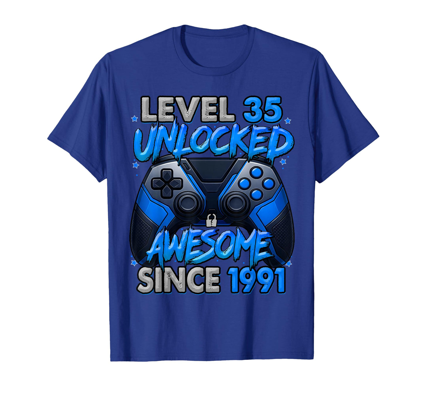 Level 35 Unlocked Awesome Since 1991 35th Birthday Gaming T-Shirt