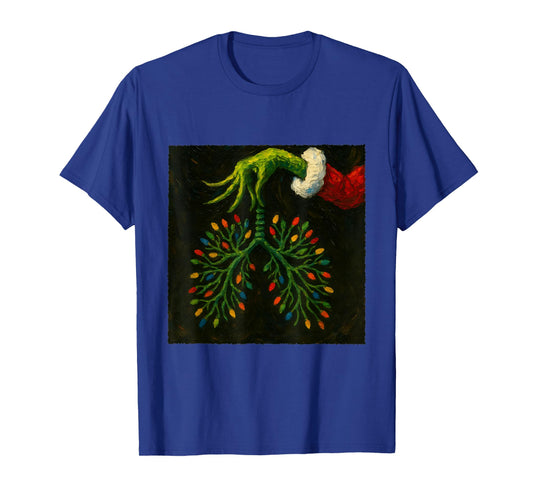 Funny Christmas RT Nurse Lung Lights Tee T-Shirt