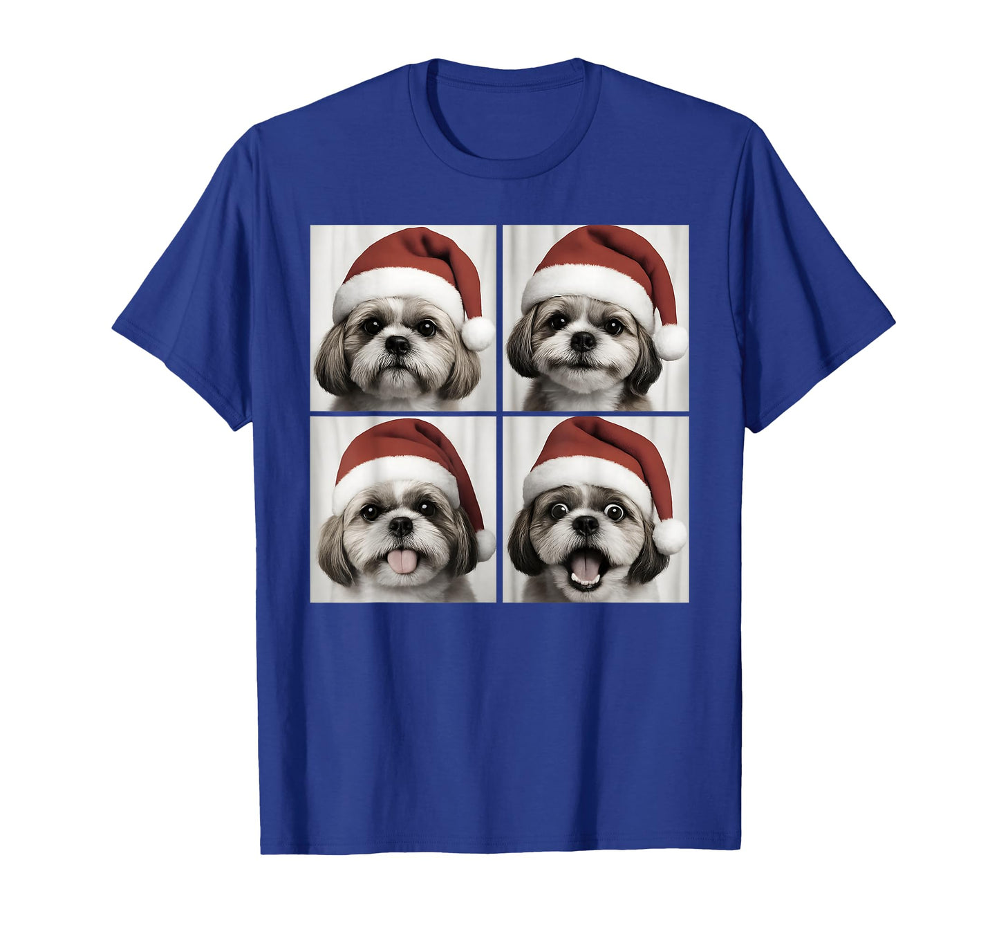Funny Christmas Shih Tzu Santa Dog Lover Photo Booth T-Shirt