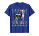 Great Dane Harlequin Dog Christmas Ugly Sweater Lights Xmas T-Shirt