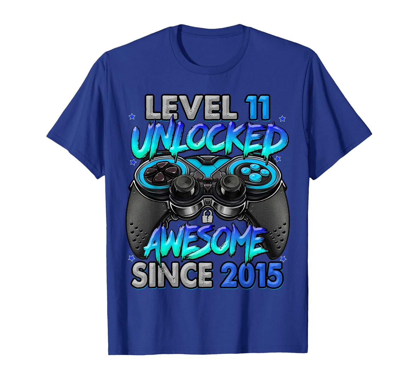 Level 11 Unlocked Awesome Since 2015 11th Birthday Gaming T-Shirt