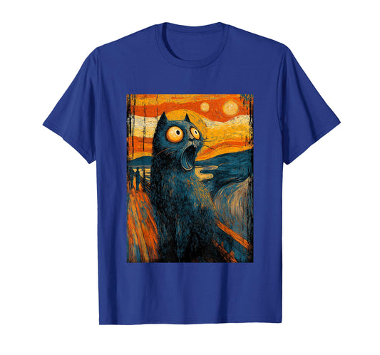 The Scream Cat – Funny Van Gogh Art Style Design T-Shirt