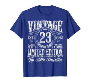 23 Year Old Gifts Vintage 2003 Limited Edition 23rd Birthday T-Shirt