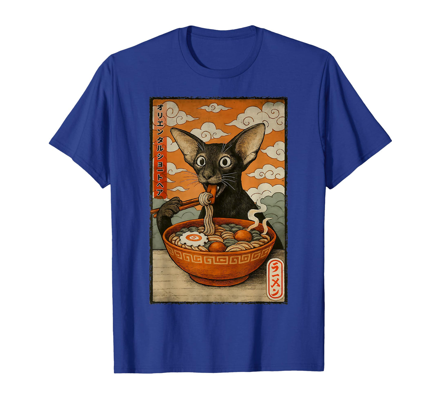 オリエンタルショートヘア Oriental Shorthair Cat Ramen Japanese Noodles T-Shirt