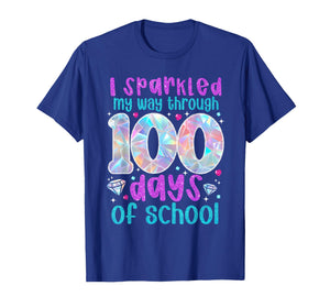 I Sparkled My Way Through 100 Days of School Funny Print T-Shirt
