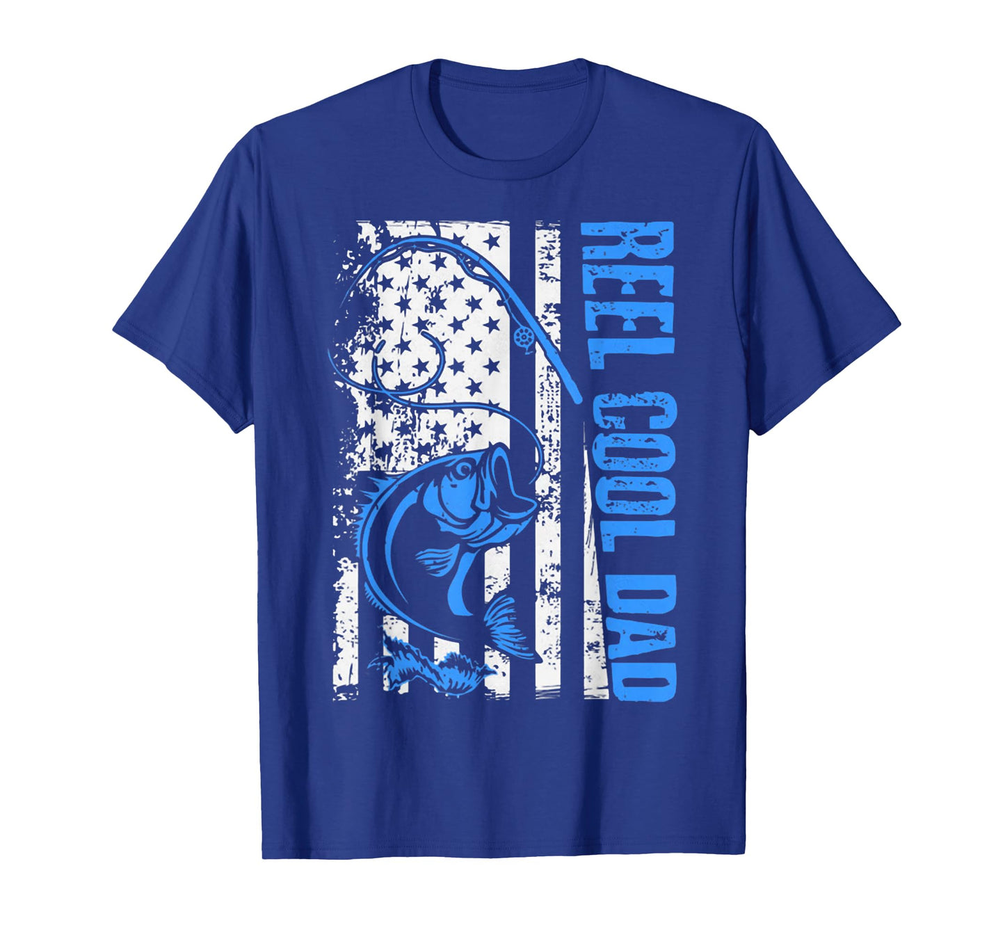 Reel Cool Papa Fishing Vintage American Flag Men's T-Shirt