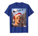 Funny Cat Selfie with Santa Claus Christmas Men Women Kids T-Shirt