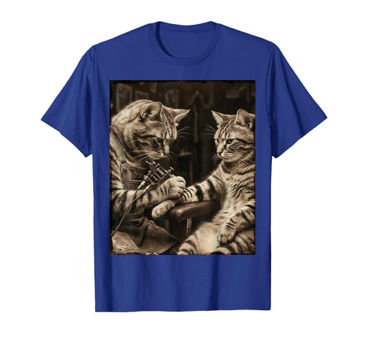 Cat Tattooing Cat Funny Meme Inked Kitty Humor Tattoo Artist T-Shirt