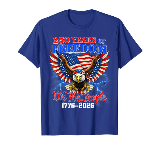 Flag Vintage 250 Years American 1776 2026 250th USA Birthday T-Shirt