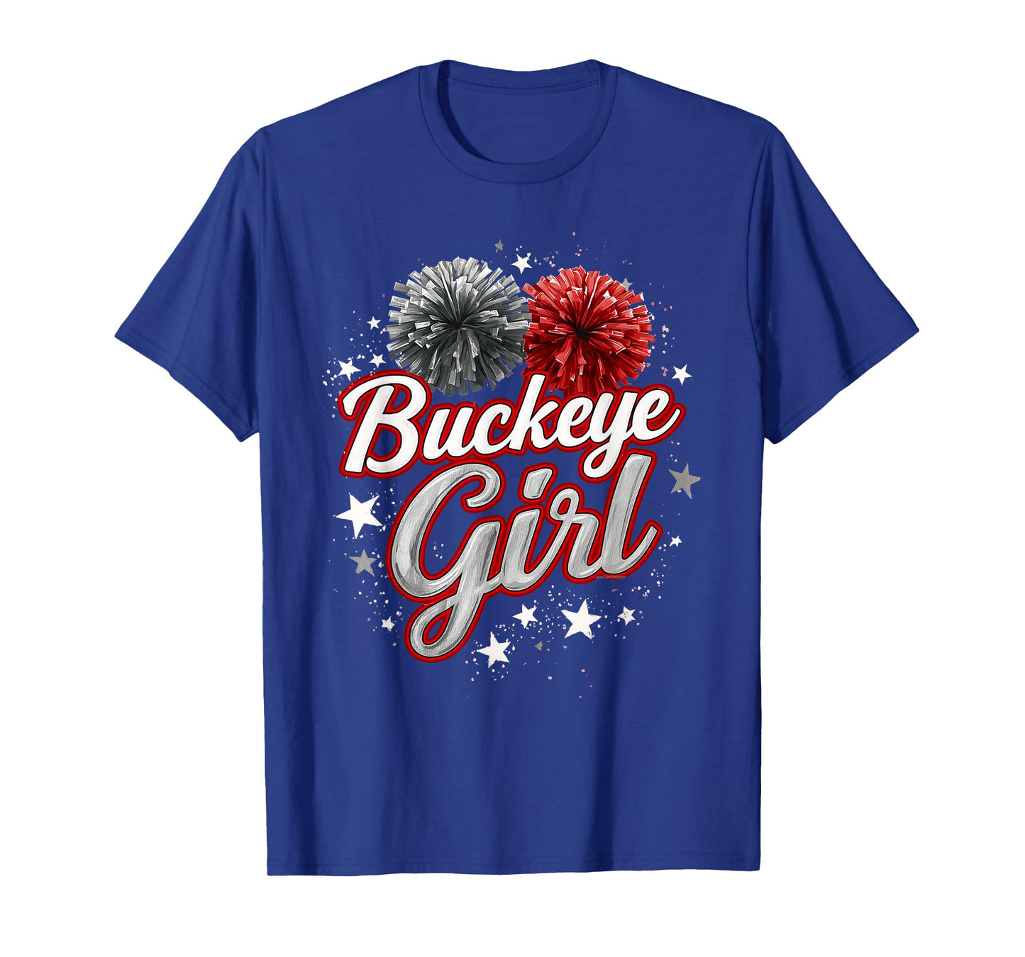 Buckeye Girl Pom-Poms Vintage Sports Ohio Womens Home State T-Shirt