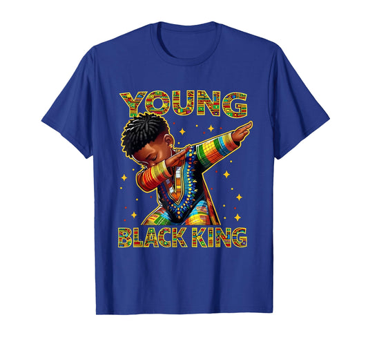 Boys African Kente Print Little Kids with King Kente Tee T-Shirt