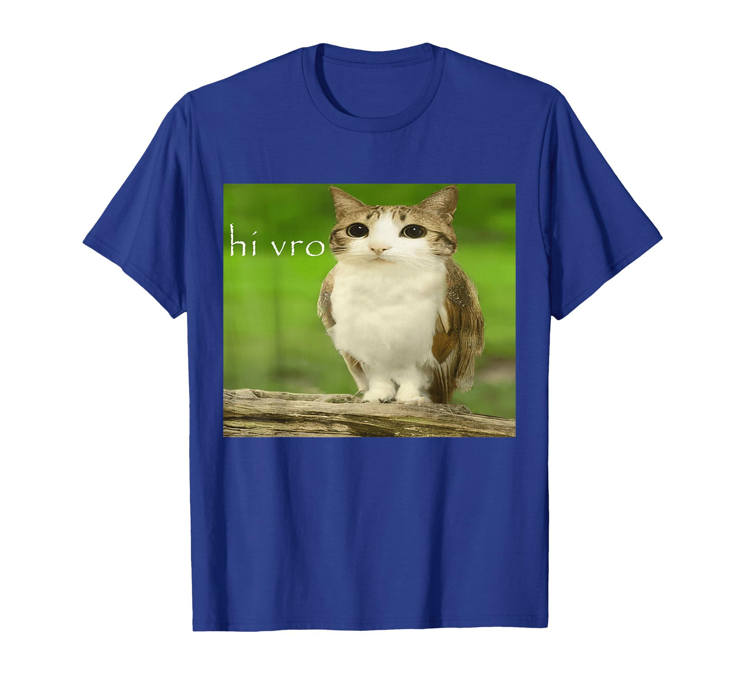 Cat Owl Funny Cursed Hello bro Brainrot Meowl hi vro Meme T-Shirt