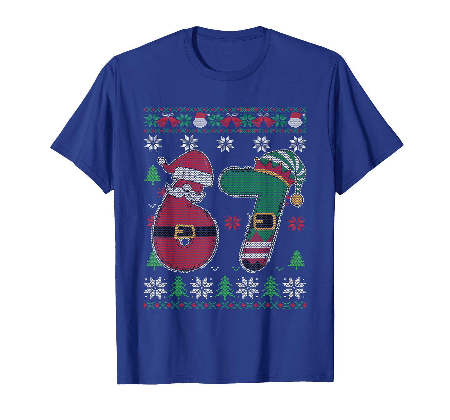 Funny 67 Meme 6 7 Ugly Sweater for Christmas Boys Kids Men T-Shirt