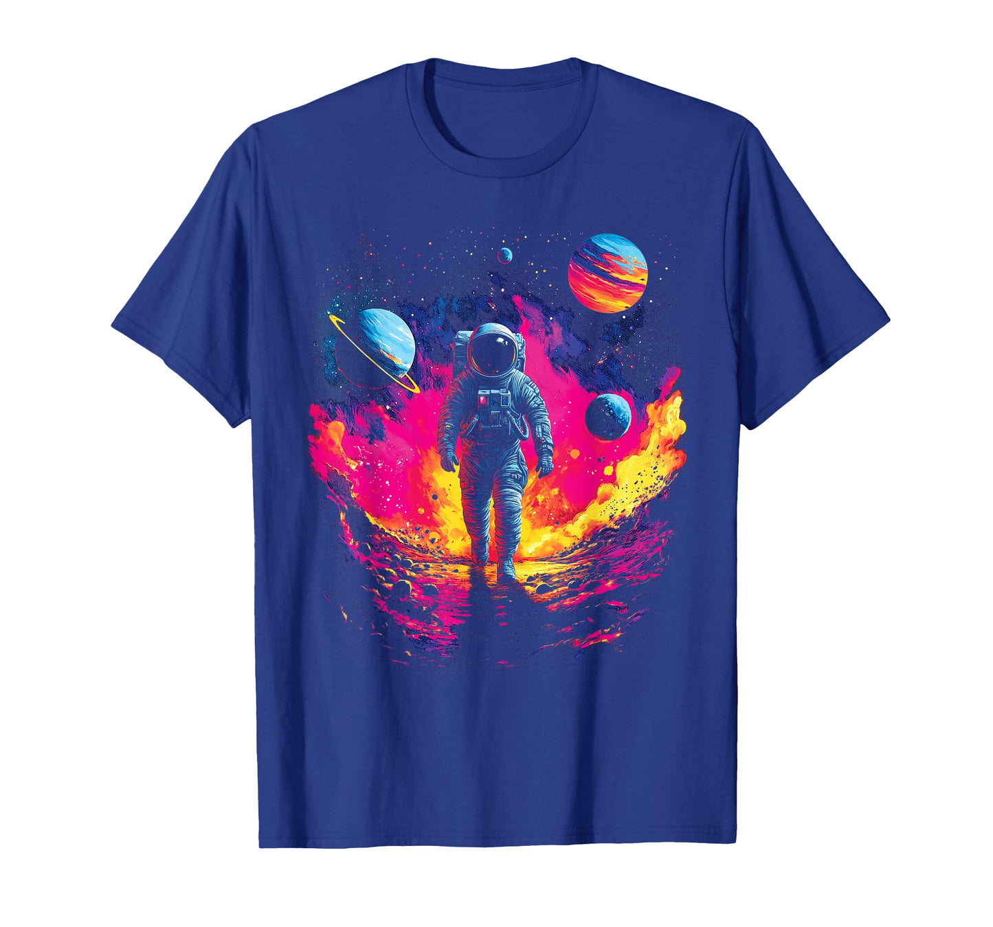 Astronaut Walking in Galaxy Outer Space Explorer Science T-Shirt