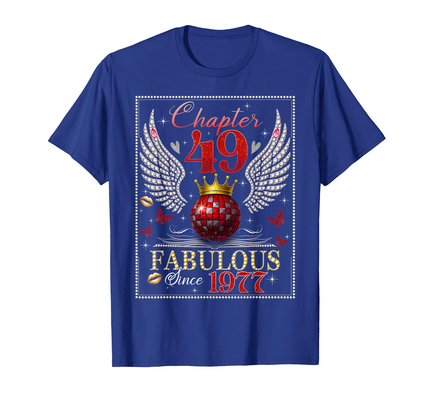 Chapter 49 Fabulous EST. 1977 Disco Ball 49th Birthday Women T-Shirt