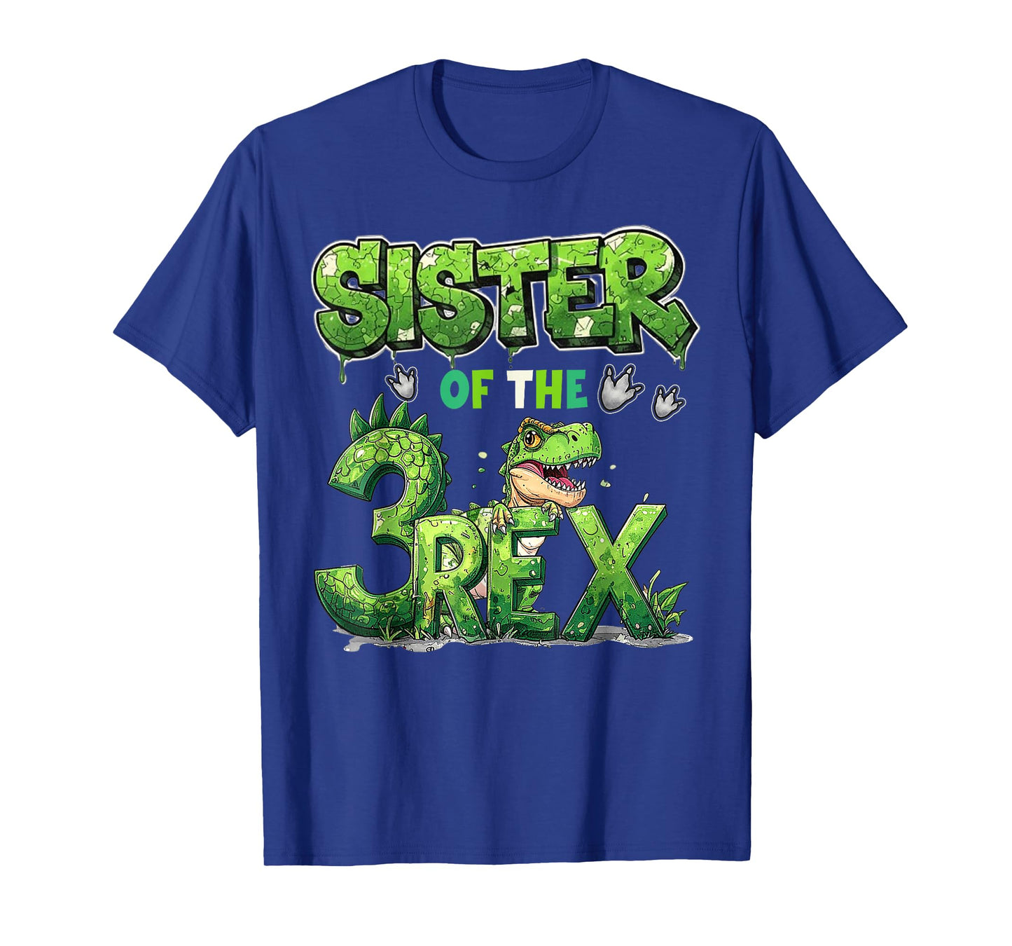 Sister of The Three Rex Birthday Boy Dinosaur Family Party T-Shirt
