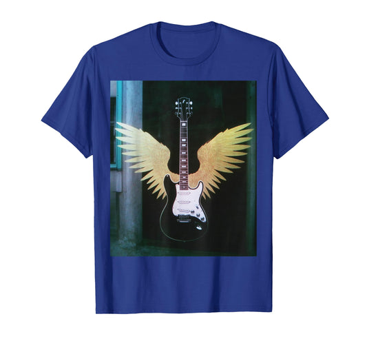 Retro Electric Guitar Wings Music Lover Rock and Roll Gifts T-Shirt