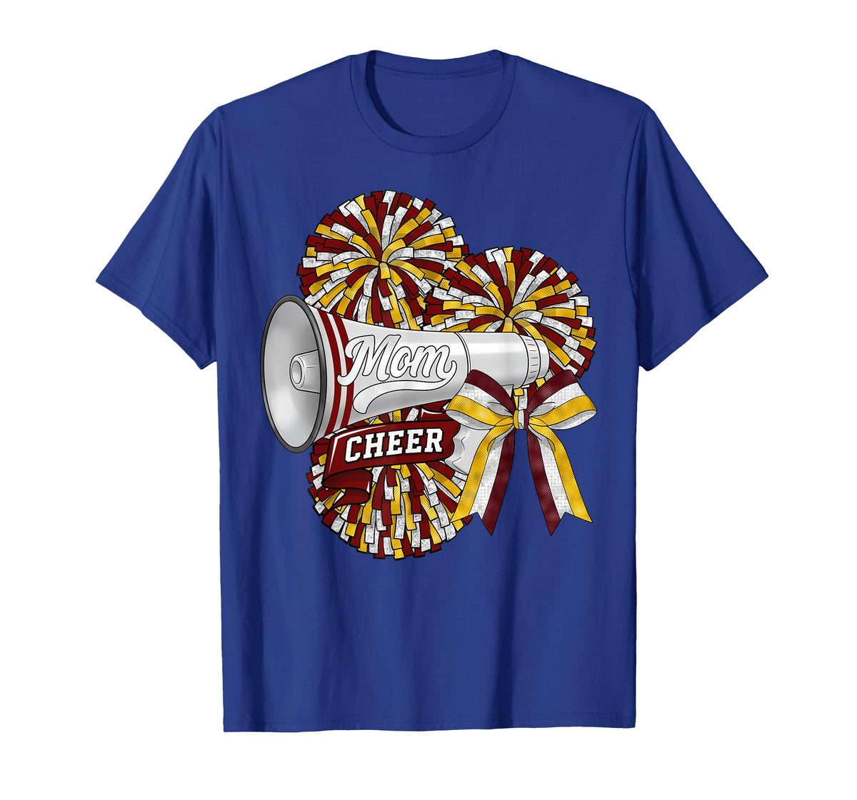Cheer Mom Mama Bow Sport Cheerleader Cheerleading Maroon T-Shirt