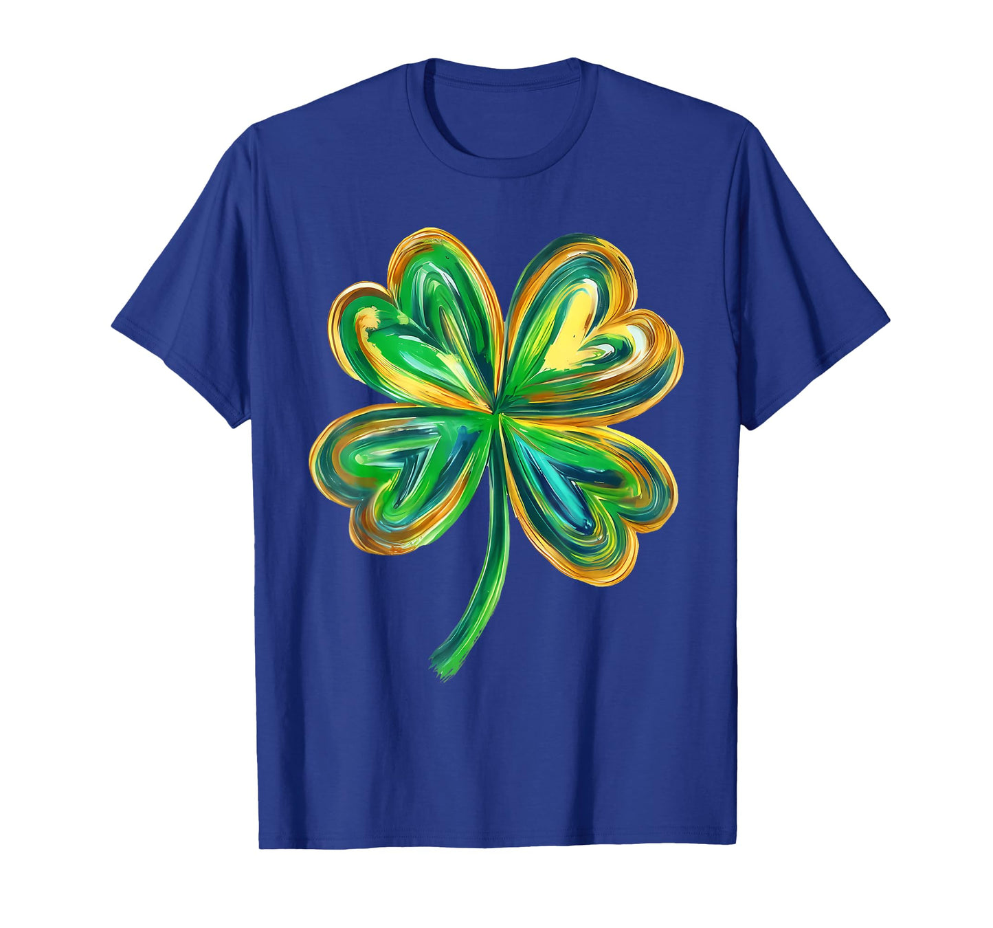 Watercolor Four Leaf Clover Green St Patricks Day Shamrock T-Shirt