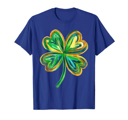 Watercolor Four Leaf Clover Green St Patricks Day Shamrock T-Shirt