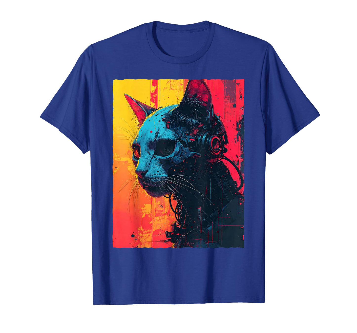 Sci-Fi Robot Cat Mecha Kitten Gamer Headset Bionic T-Shirt