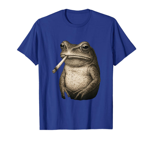 Funny Smoking Frog Cigarette Gen Z Meme Toad Graphic T-Shirt