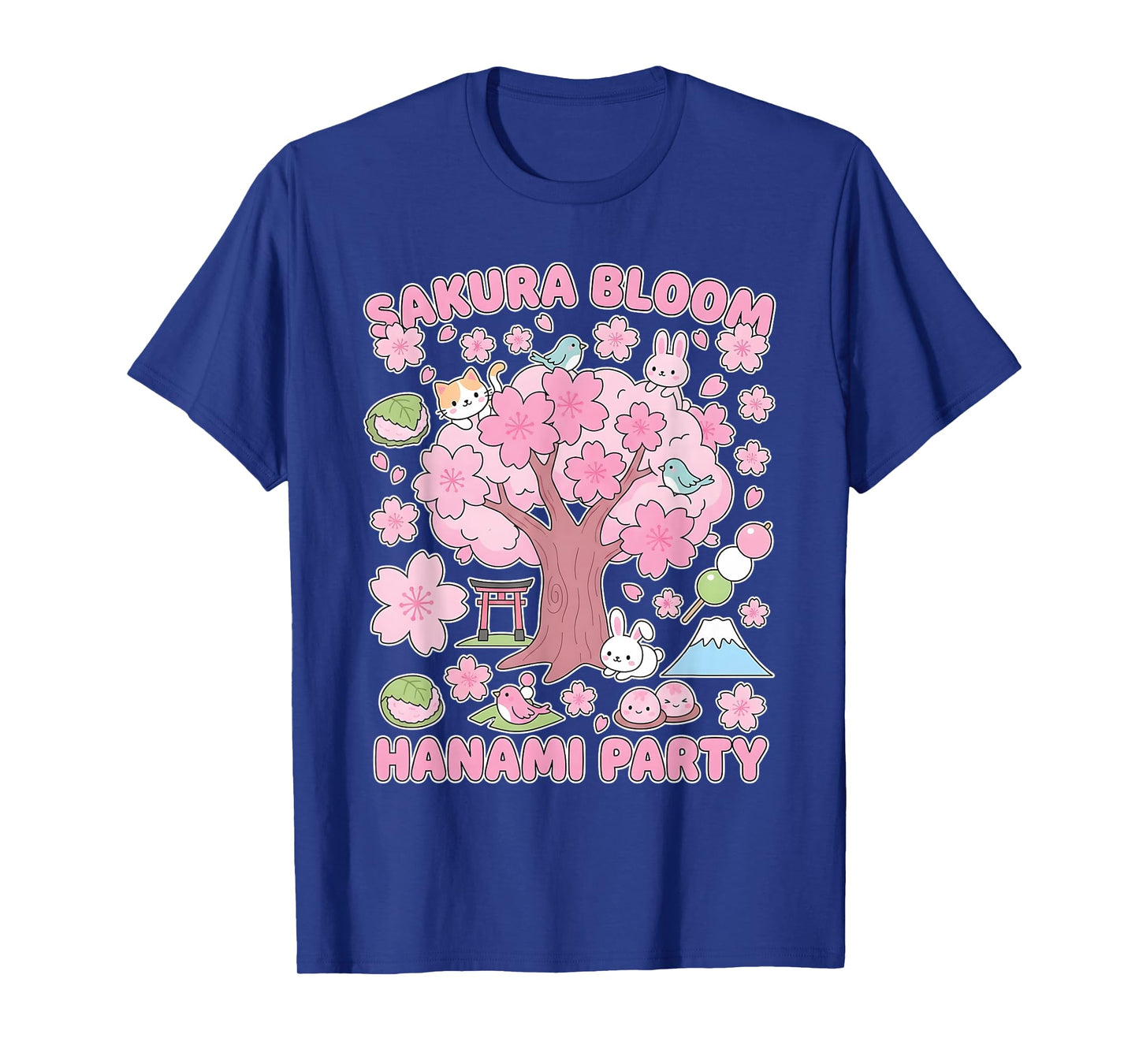 Sakura Bloom Hanami Party Cute Japanese Kawaii Spring Animal T-Shirt