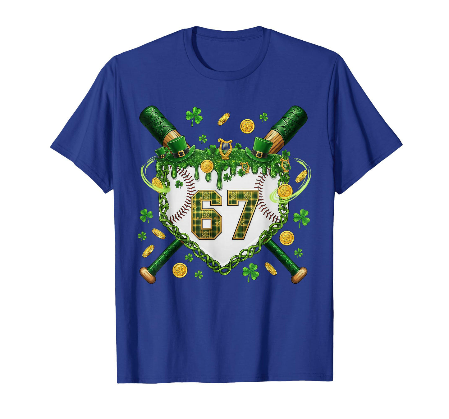 St Patrick Day Baseball Drip Ice Cream Baseball Boy Kids T-Shirt