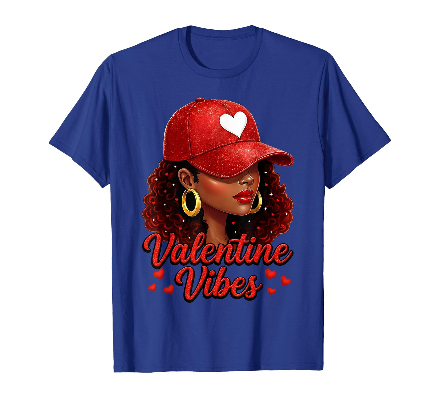 Valentine Vibes Black Women Valentines Day for Girl Womens T-Shirt