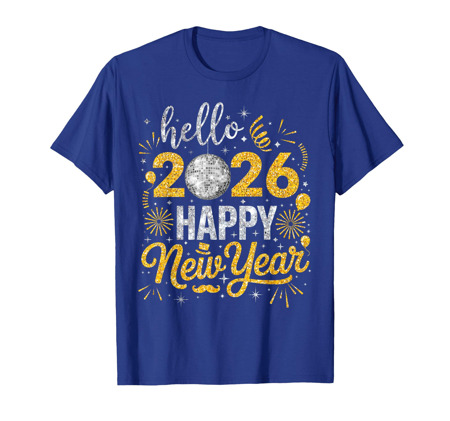 Hello 2026 Happy New Year Family Matching Fireworks Balloons T-Shirt