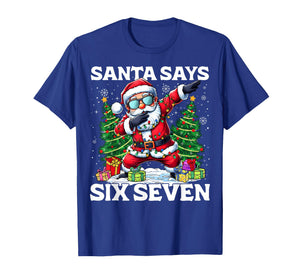 Funny Dabbing Santa Says Six Seven 67 Meme Christmas Kids T-Shirt