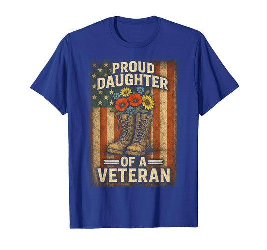 Proud Daughter Veteran Day American Flag Military T-Shirt