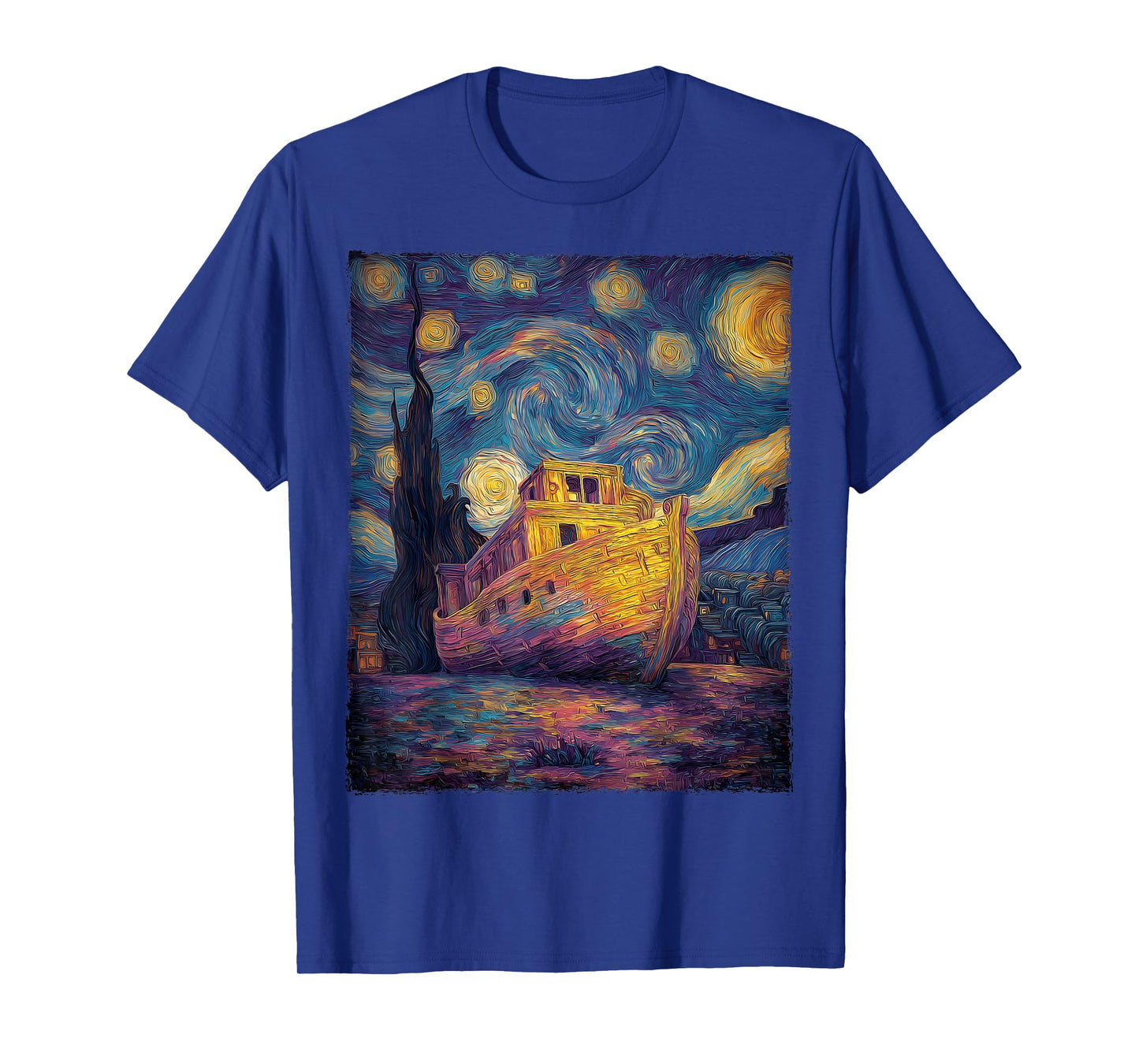 Noah's Ark Christian Bible Van Gogh Starry Night Painting T-Shirt