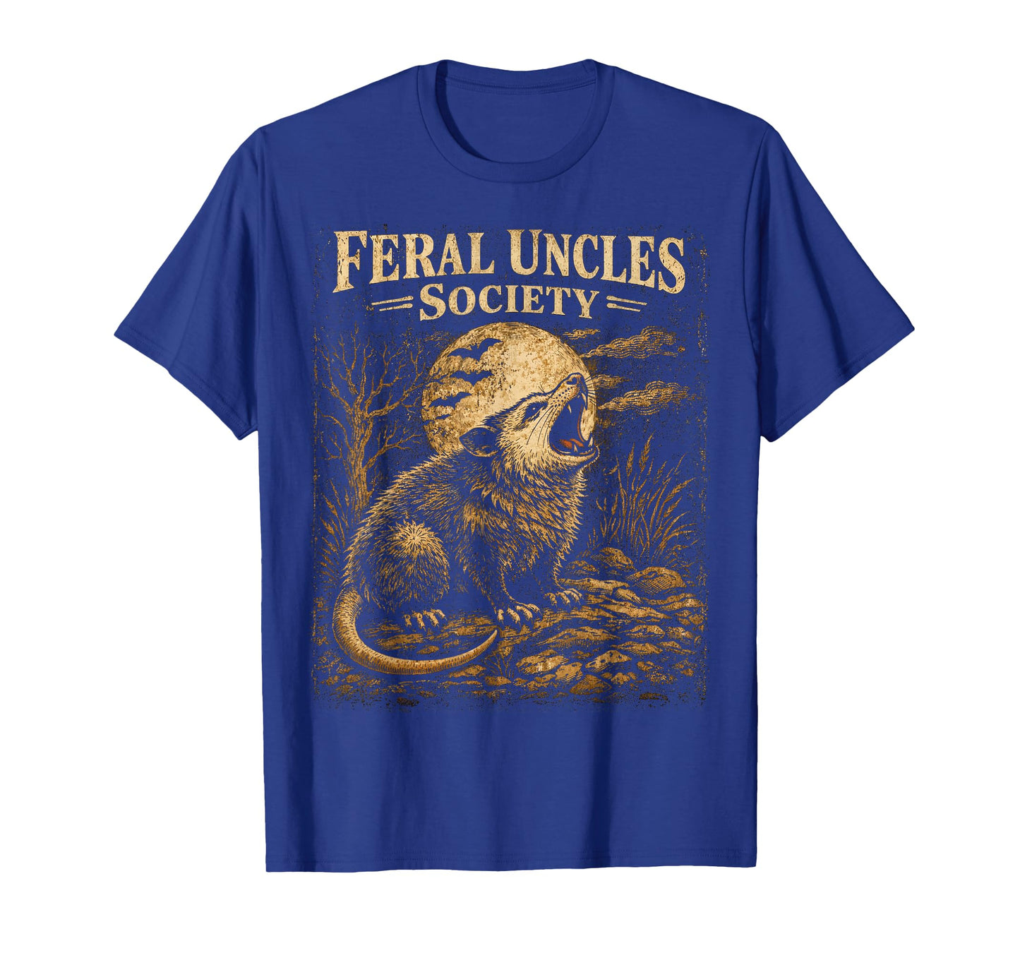 Feral Uncles Society Funny Opossum Folklore Vintage Graphic T-Shirt
