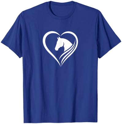 Horse Heart Logo Equestrian Lover Graphic Women Riding T-Shirt - T-Shirt | Royal