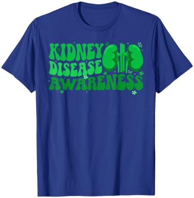Groovy Kidney Disease Awareness Month Kidney Disease Warrior T-Shirt - T-Shirt | Royal