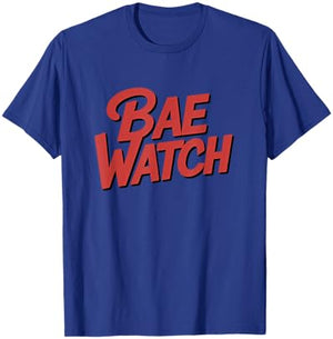 Bae Watch Lifeguard Funny Beach Humor Design T-Shirt - T-Shirt | Royal