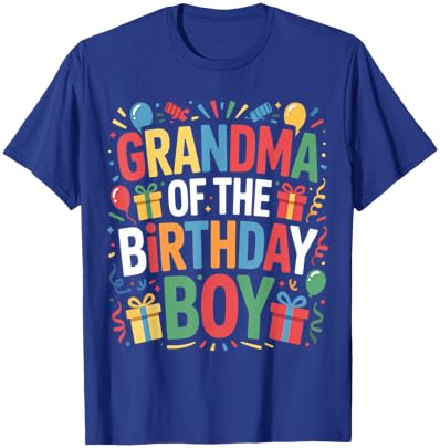 Grandma of the Birthday Boy Family Matching Grandmother Day T-Shirt - T-Shirt | Royal