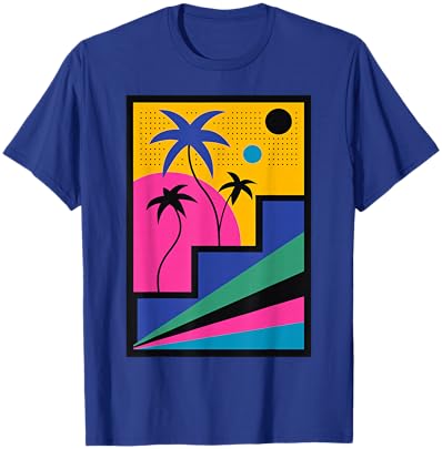 Retro Geometric 80s Memphis Style T-Shirt - T-Shirt | Royal