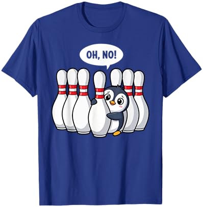 Oh No Penguin Bowling T-Shirt - T-Shirt | Royal