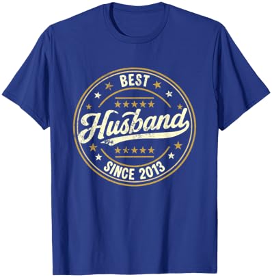 Retro Proud Best Husband Since 2013 13th Wedding Anniversary T-Shirt - T-Shirt | Royal