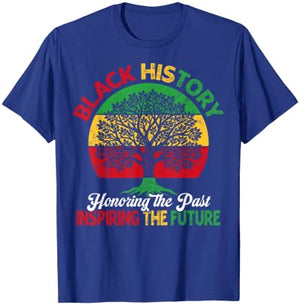 Black History Month Honoring Past Inspiring Future Men Women T-Shirt - T-Shirt | Royal