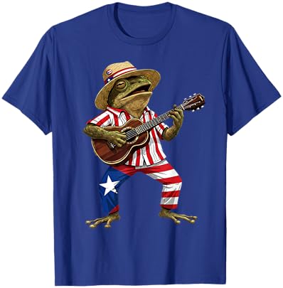 Coqui Frog Puerto Rico Taino Puerto Rican Flag Boricua T-Shirt - T-Shirt | Royal